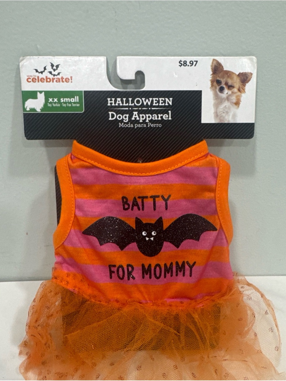 Halloween 'Batty for Mommy' Pink & Orange Dog Dress